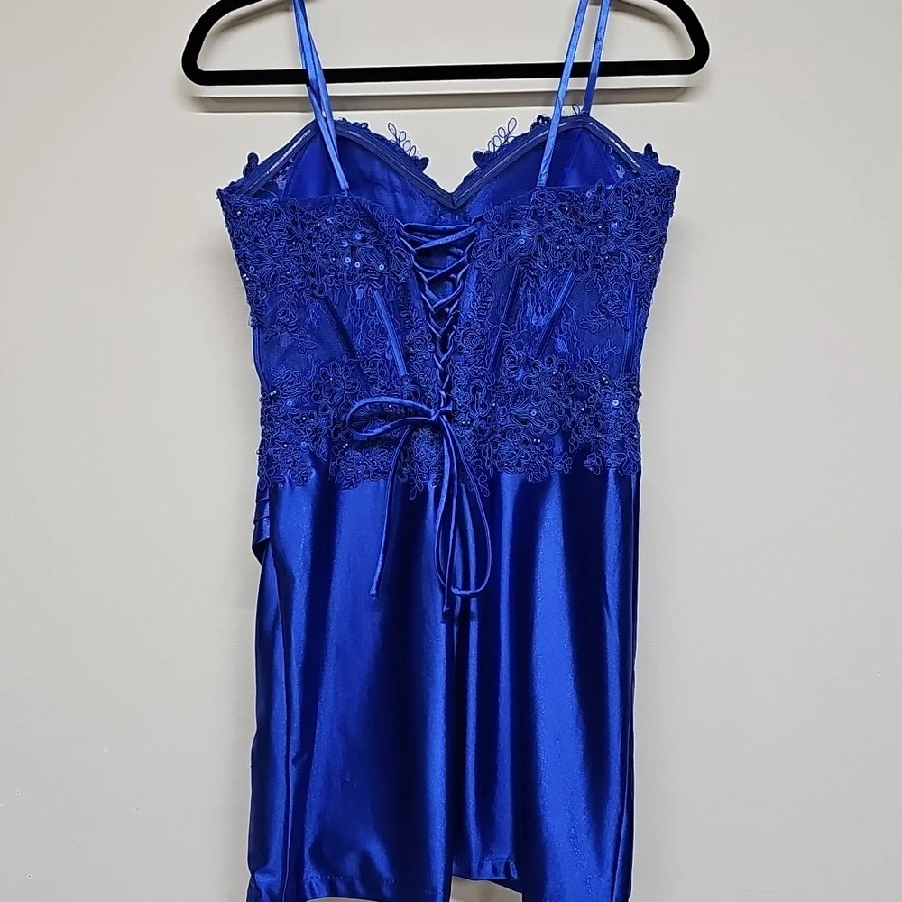 Bella Divine Corset Dress, Cobalt Blue, Size 10, Prom Dress / HOCO - Picture 3 of 14